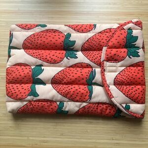 Baggu strawberry puffy laptop sleeve